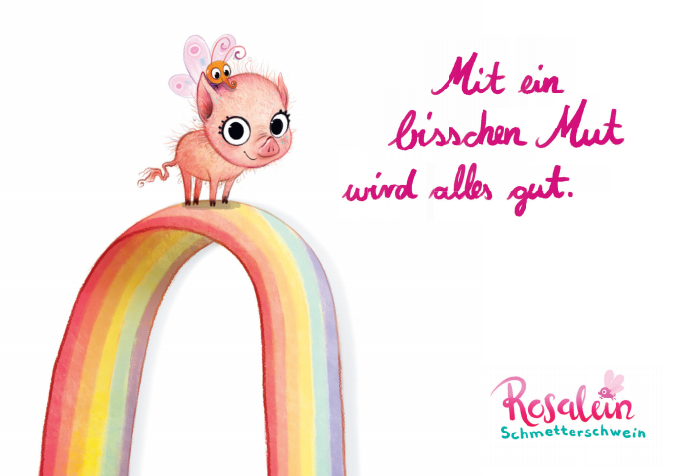 Rosalein Regenbogen Postkartenmotiv