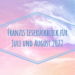 Franzis Lesemonat Juli und August 2022 16 07 08 Juli und August Header