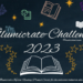 Bild mit dunklem Hintergrund, vielen Büchermotiven, Sternen und Text "Illumicrate Challenge 2023"